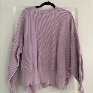 Aerie Lilac Ribbed Crew Neck Sweater